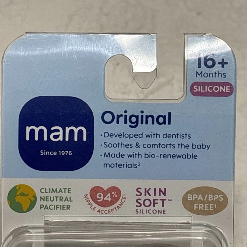 MAM Original 2-Pk Tan Fish Seal BPA Free Pacifiers W/ Case{16+Months}